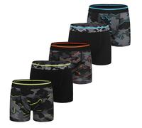 The Essentials Wardrobe Lot de 5 caleçons boxeurs pour garçon Motif camouflage coloré Taille 2-13, camouflage, 12-13 Years