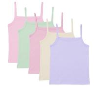 The Essentials Wardrobe Lot de 5 débardeurs sous-vêtements sans manches pour filles 100% coton Taille 4-13 ans, coloris assortis, 10-11 ans