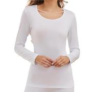 The Essentials Wardrobe Sous-vêtement thermique doux légèrement brossé chaud pour femme, haut et caleçon long, tissu évacuant l'humidité, sous-vêtement d'hiver extensible, Manches longues - Blanc,