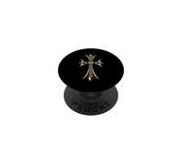The Eternal Heart in Pave Diamonds Gold Cross PopSockets PopGrip Adhésif
