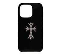 The Eternal Heart in Pave Diamonds Silver Cross Coque pour iPhone 13 Pro