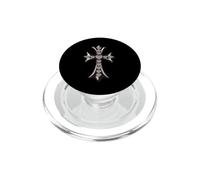 The Eternal Heart in Pave Diamonds Silver Cross PopSockets PopGrip pour MagSafe