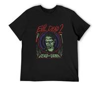 The Evil Dead 2 Movie Ash Williams Dead by Dawn Bloody Chainsaw Men's T Shirt T-Shirt Black M