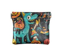 The Evil Yellow Pumpkin on Halloween Fashion Porte-monnaie en cuir pour femme Imperméable Sac de maquillage Sac à main pour femme Guarda monedas para carro