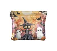 The Evil Yellow Pumpkin on Halloween Fashion Small Leather Change Wallet Cute Card Cases Money Organizers for Men Women Travel bolsitas para