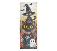 The Evil Yellow Pumpkin on Halloween Tapis de yoga naturel pour entraînements au sol imprimé, antidérapant, serviette pour tapis de yoga avec sacs tapete para ejercicio 180,3 x 66 cm