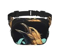 The Evolution of the Eagle Square Sac banane double couche avec bandoulière réglable Idéal pour les sports de plein air, noir, One Size