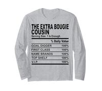 The EXTRA BOOGIE Cousin Nutrition Fact Fun Cousins Hommes Femmes Manche Longue