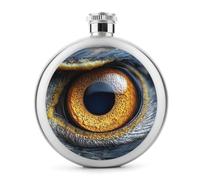 The Eye of A Bald Eagle Flasque en acier inoxydable pour liqueur, bouteille de vin portable de poche ronde pour boisson 140 ml