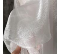 The Fabric Guys Tissu en organza blanc avec cristaux - 150 cm de large - Parfait pour les occasions - Robe de mariée - Artisanat - Décoration - 1 m