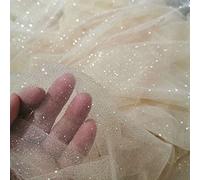The Fabrics Tissu en tulle à paillettes scintillantes, 1 m x 150 cm, accessoires de mariage, pour vêtements faits à la main, robe de mariée, décoration d'intérieur