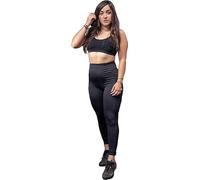 The Fancy Dress® Leggings taille haute pour femme - Noir - Collants de course à pied - Contrôle du ventre - Pantalon de sport pour femme - Pantalon de yoga extensible, Noir , 48