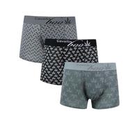 The Fancy Dress Lot de 3 boxers en coton stretch pour homme Motif feuilles de mauvaises herbes, Noir/gris, L