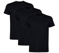 The Fancy Dress Lot de 3 t-shirts pour homme - 100 % coton uni à col rond et manches courtes légèrement cintrés pour un confort tout au long de la journée, Lot de 3 noires., S