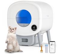 The Fellie Bac à litière autonettoyant pour chat, bac à litière automatique avec contrôle par application et protection de sécurité, robot à litière pour chats multiples, contrôle des odeurs, avec 1