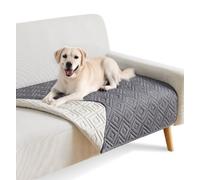 The Fellie Couverture imperméable pour chien et chat - Douce - Antidérapante et lavable - Résistante aux rayures - Pour canapé et meubles - Gris - 100 x 127 cm