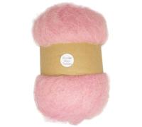 The Felt Box Laine de feutrage à l'aiguille cardée - Gamme Maori DHG « Powder » - Rose clair avec fibres courtes grossières - Idéale pour sculpter, poupées, blush, travaux manuels de bébé et projets
