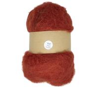The Felt Box Maori DHG Laine de feutrage à l'aiguille naturelle avec fibres courtes grossières 100 g Rouille