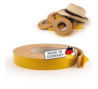 The Felt Store Bande en liège autocollante, 5 m de long, 2,5 cm de large et 3 mm d'épaisseur, découpable, bande de dilatation, bande de chapeau, ruban en liège, adhésif, réducteur de chapeau