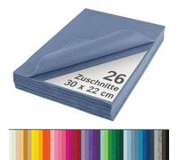 The Felt Store - Feutrine feutre synthétique découpes en bleu wedgewood, env. 22 x 30 cm - 26 pièces