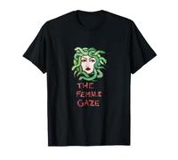 The Female Gaze Gorgone Medusa Illustration Serpents Verts T-Shirt