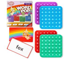 THE FIDGET GAME Word Pop - Flashcards Lire et Pop Pop Fidget Toy pour enfants de pré-K à la première ctivités d'apprentissage et jeux pour les mots CVC - Comprend des tapis, des cartes et