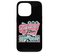 The Fifties 1950s Car Music Checkerboard Rockabilly Sock Hop Coque pour iPhone 13 Pro