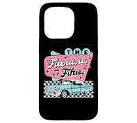 The Fifties 1950s Car Music Checkerboard Rockabilly Sock Hop Coque pour iPhone 15 Pro