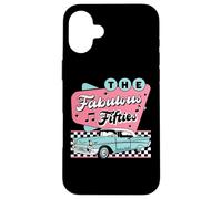 The Fifties 1950s Car Music Checkerboard Rockabilly Sock Hop Coque pour iPhone 16 Plus
