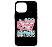 The Fifties 1950s Car Music Checkerboard Rockabilly Sock Hop Coque pour iPhone 16 Pro Max