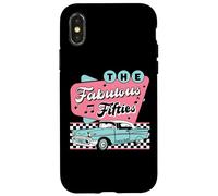 The Fifties 1950s Car Music Checkerboard Rockabilly Sock Hop Coque pour iPhone X/XS