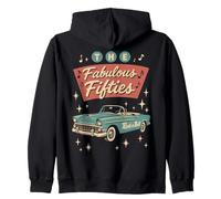 The Fifties 1950s Car Music Checkerboard Rockabilly Sock Hop Sweat à Capuche
