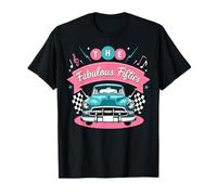 The Fifties 1950s Car Music Checkerboard Rockabilly Sock Hop T-Shirt