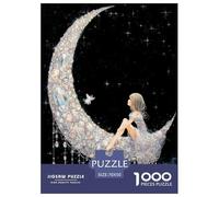 The Fille on The Lune Puzzle 1000 Pièces Adultes intéressant Puzzles 1000 Pièces Jeu De Team Building Décor À La Maison 70x50cm/1000pcs
