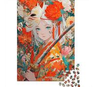 The Fille Wearing A Mask Puzzle Puzzle en Bois 1000 Pièces Puzzles pour Adultes Jeu Éducatif Défi Jouets 1000pcs (75x50cm)