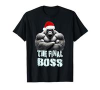 The Final Boss Bonnet de Père Noël Gorille à Dos argenté T-Shirt