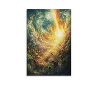 The Final Trompet Echoes over A Valley of Light, As Souls Rise Like Leaves in The Wind, Drawn to A Radiant Horizon. Décoration murale contemporaine - Poster décoratif à suspendre 20 x 30 cm