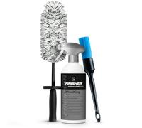 The Finish WheelKing Kit de nettoyage pour jantes de voiture 500 ml avec indicateur actif + brosse en microfibre + pinceau pour jantes | Puissant contre la poussière de frein et la rouille | Kit de