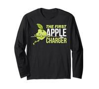 The First Apple Charger Cool Pun T-Shirt Homme Femme Cadeau Manche Longue