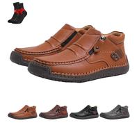 The First Young Shoes Men, Bottes de Conduite à Enfiler en Cuir de qualité supérieure Faites à la Main for Hommes(Coffee,48 EU)