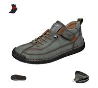 The First Young Shoes Men, Bottines Orthopédiques À Enfiler en Cuir pour Hommes, pour Femmes, Baskets Confortables Ressort, avec Bande Élastique Réglable(Army Green,48 EU)