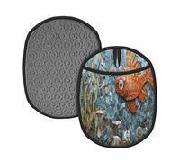 The Fish On The Stone Wall - Tapis de casseroles en silicone - Maniques de four en vrac - Imprimé - Pour cuisine, restaurants - 24 x 19 cm