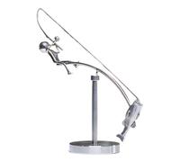 The Fisherman Balancing Sculpture, Statue de pêche en métal, Ornement modèle de pêche équilibré, Creative Kinetics Fish-ing Figurines, Figurines de Collection pour bibliothèque de Bureau