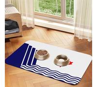 The Flag of Scarborough Tapis d'alimentation imperméable et antidérapant pour chien et chat - Sans taches - Séchage rapide - Distributeur d'eau pour chien