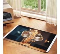 The Flame in The Cup Tapis d'alimentation imperméable et antidérapant pour chien et chat - Sans taches - Séchage rapide - Distributeur d'eau pour chien