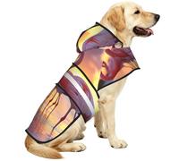 The Flamingo Manteau imperméable pour chien avec bandes réfléchissantes et sangle ventrale réglable