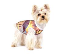 The Flamingo Under the Setting Sun Gilet pour petit chien en coton - T-shirt respirant avec impression unique - Vêtements d'été pour chiots et chats