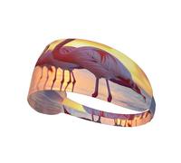 The Flamingo Under The Setting Sun Sports Head Tie For Men And Women - Bandeau cravate confortable et élégant pour toutes les activités