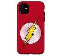 The Flash Logo Distressed White & Yellow Coque pour iPhone 11