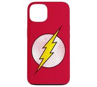 The Flash Logo Distressed White & Yellow Coque pour iPhone 13